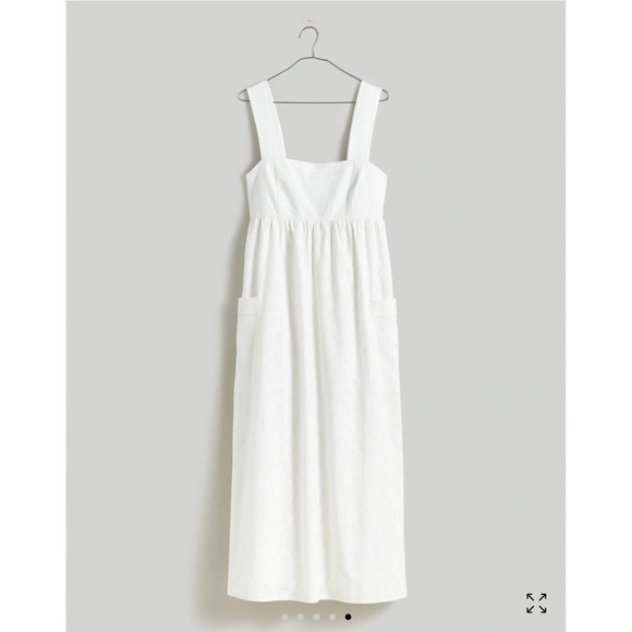 NEW!  Madewell Cutout-Back Empire Midi Dress Cotton Eyelet White Size 2 $158 - Picture 3 of 15